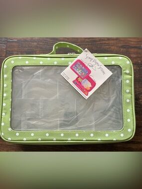 Green Polka Dot Clear Craft Storage Case